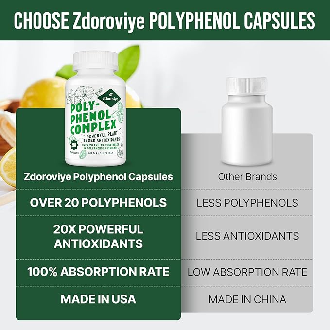 2250 MG Polyphenols Supplement Over 20 270 Capsules