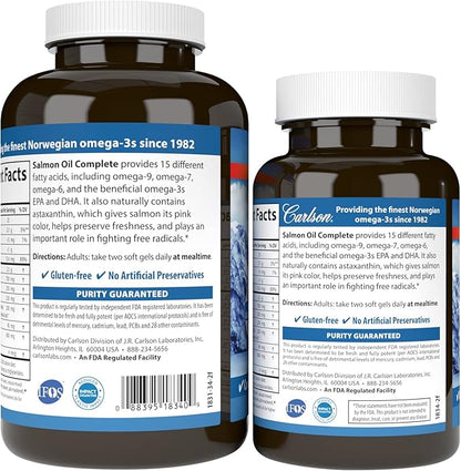Carlson - Salmon Oil Complete, 700 Omega-3s + 120+60 Softgels