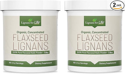 Lignans for Life Natural Ground Flaxseed (60 Servings 80mg per 3 & 6 Fatty 2Pack