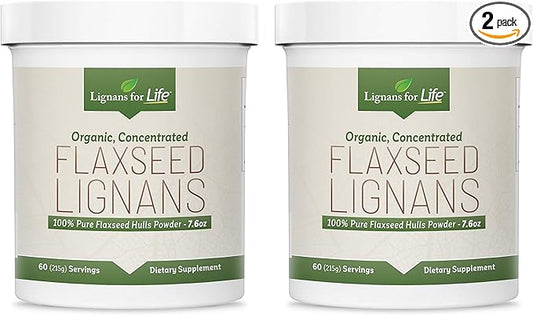 Lignans for Life Natural Ground Flaxseed (60 Servings 80mg per 3 & 6 Fatty 2Pack