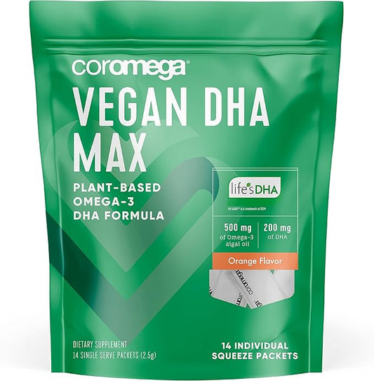 Coromega Vegan DHA, Plant-Based Omega-3 Algal 14 Ct