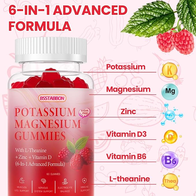 Potasium Magnesium Gummies -320mg Magnesium,100mg Potassium 60 Count (60 Count)