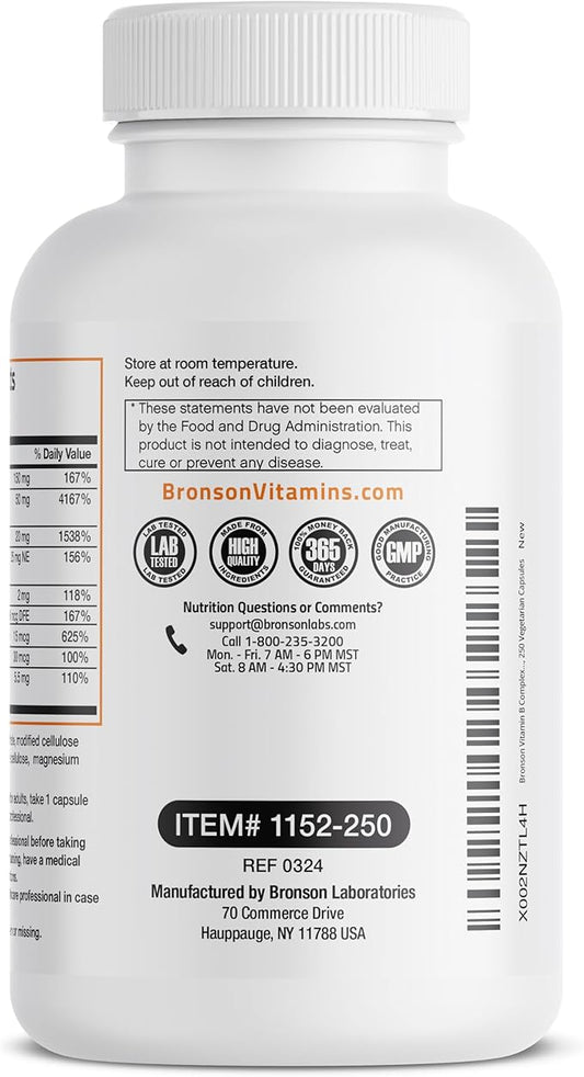 Bronson Vitamin B Complex with Vitamin C 250 Vegetarian
