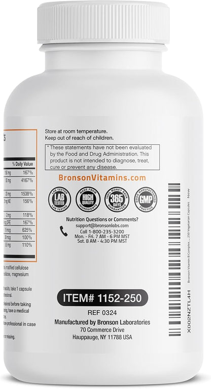 Bronson Vitamin B Complex with Vitamin C 250 Vegetarian