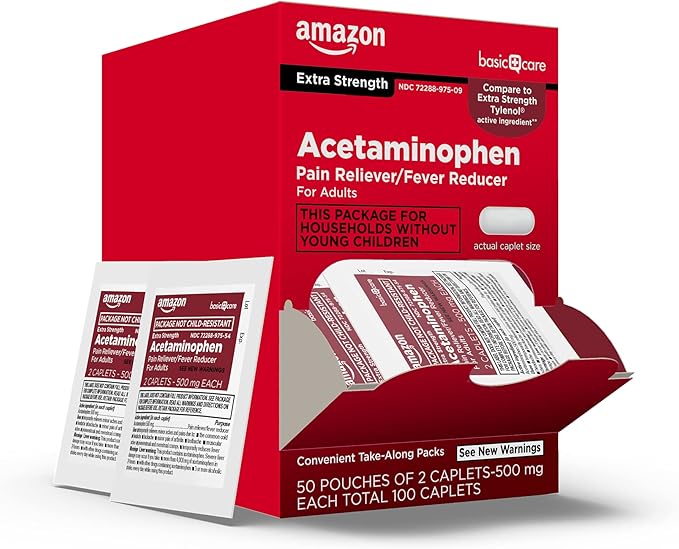 Amazon Basic Care 500 mg, 100 Count (2 Pack 50)