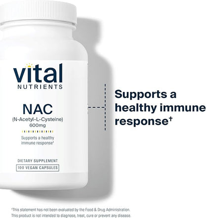 Vital Nutrients NAC 600mg 100 Capsules