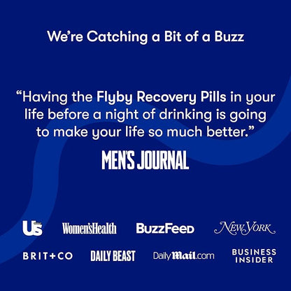 Flyby Recovery Supplement - All The Hang, Without The Over!™ - with Milk Thistle, Vitamin C, Activated Charcoal, and Apple Cider Vinegar - Pre & Post Drinking Formula (80 Count)