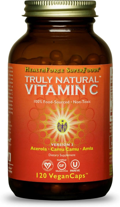 HEALTHFORCE SUPERFOODS Truly Natural Vitamin C 120 Vegan 15 Servings