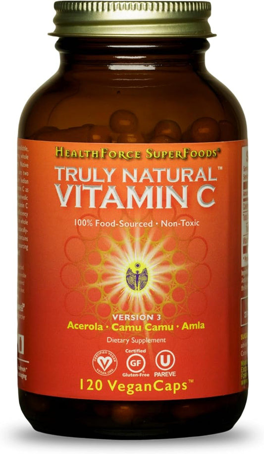 HEALTHFORCE SUPERFOODS Truly Natural Vitamin C 120 Vegan 15 Servings