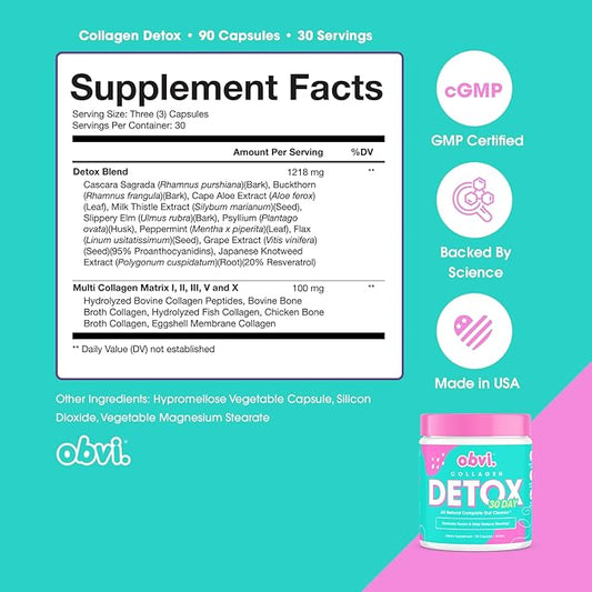 Obvi Detox Colon Cleanse Supplement 90 Capsules 30 Servings