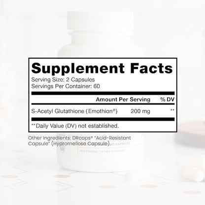 S-Acetyl Glutathione GOLD 120 Acid 100mg Per 2-4 Month