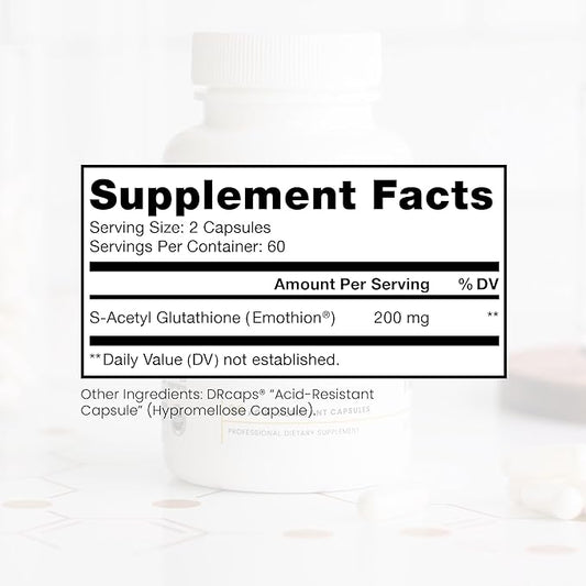 S-Acetyl Glutathione GOLD 120 Acid 100mg Per 2-4 Month