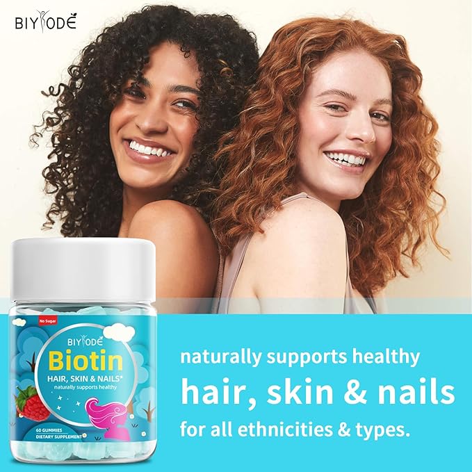 Biotin Gummies for Hair, Skin, & Nails 5,000mcg Per Women.60 Gummies,30 Gummies,30 Day