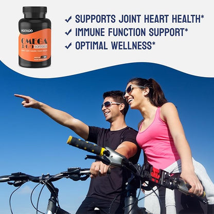 HOOLOO Omega 3 6 9 Fish 3600mg, Burpless 180 Softgels,Triple