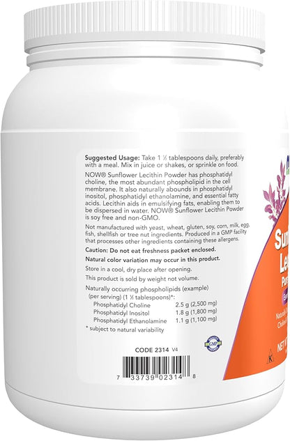 NOW Supplements, Sunflower Lecithin with naturally 1-Pound