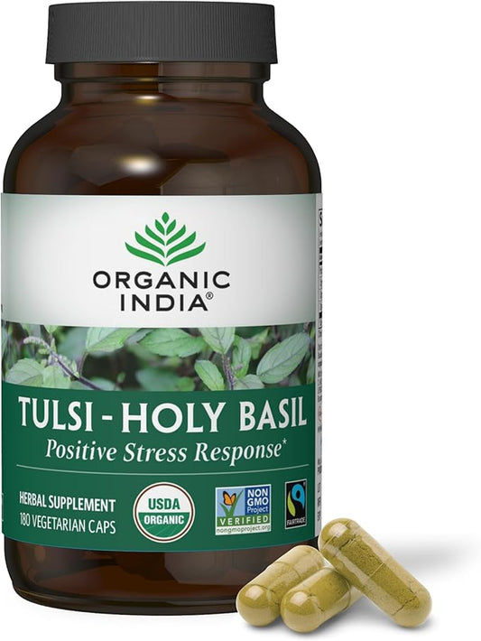 Organic India Tulsi Holy Basil Capsules 180 Capsules