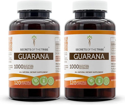 Secrets of the Tribe Guarana 120 Capsules(2 pcs.), 1000 mg, (2x120 Capsules)