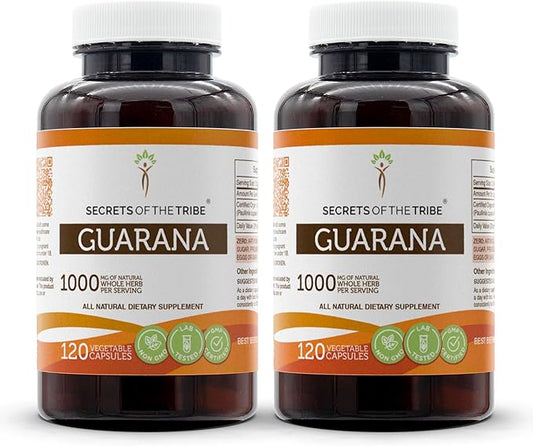 Secrets of the Tribe Guarana 120 Capsules(2 pcs.), 1000 mg, (2x120 Capsules)