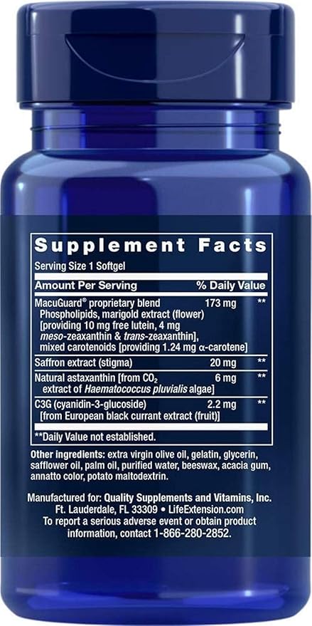 Life Extension MacuGuard Ocular Support 60 Softgels