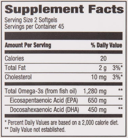 Amazon Brand - Revly Super Omega-3 3-Fatty Acids 90 Softgels (1280 mg 2 Softgels)
