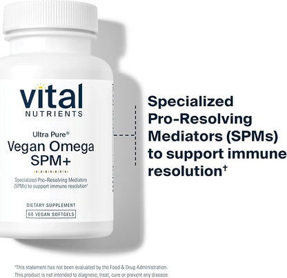 Vital Nutrients Ultra Pure® Vegan Omega SPM+ Omega-3 Supplement 90 Mini