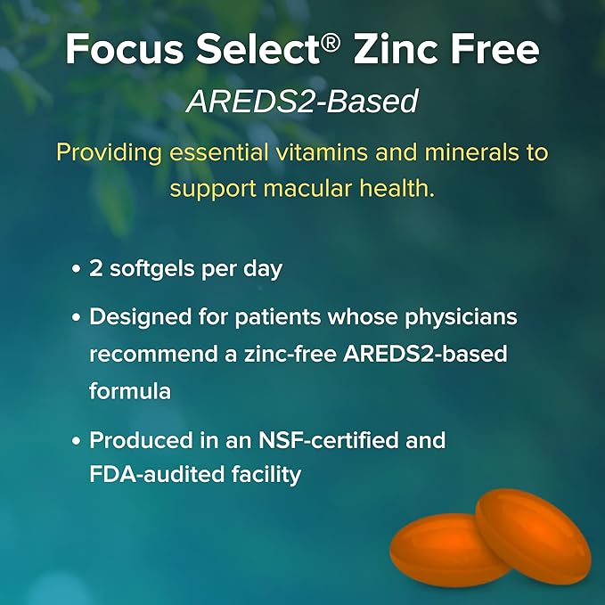 Focus Vitamins | Focus Select Zinc 180 Softgel AREDS2 Based