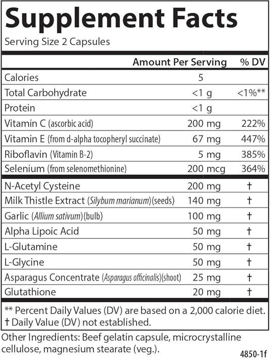 Carlson - Glutathione Booster, Alpha Lipoic Acid, Immune Support & Optimal Wellness, Antioxidant, 60 Capsules