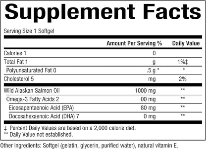 Natural Factors, Wild Alaskan Salmon Oil Omega-3, EPA, 180 Count 1)
