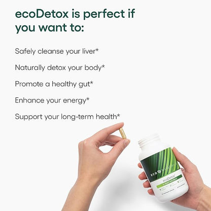 EcoNugenics ecoDetox Supplement for Liver Detox B12, Magnesium 90 Capsules