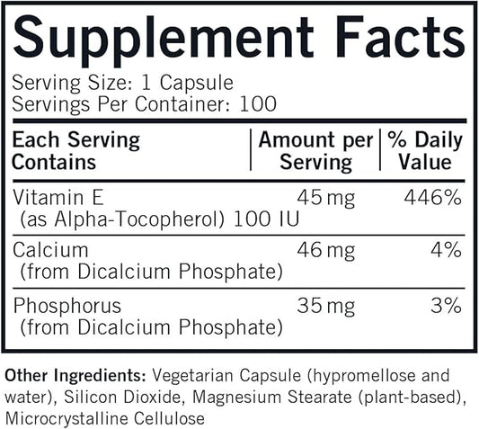 Kirkman Vitamin E 100 IU 100 Vegetarian