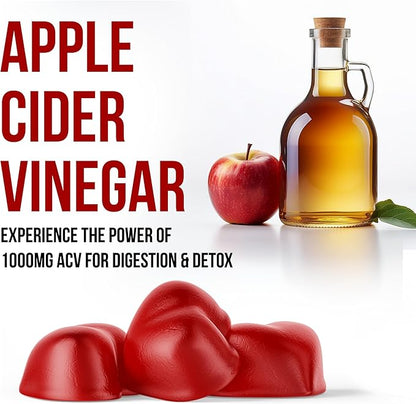 WELLUTION Keto Apple Cider Vinegar Gummies - 1000mg ACV, Vitamin B12, Folate & Antioxidants - 60 Vegan Gummies