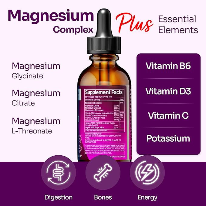 Magnesium Plus Grape Flavor 4 fl B6, D, 100% Absorption 90-Day Supply