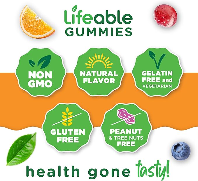 Lifeable Vitamin E Gummies | 268mg | Great Tasting Vitamin E Supplements | Skin, Eye Health and Immune Function Support | VIT E for Adults, Men, Women | 90 Gummies