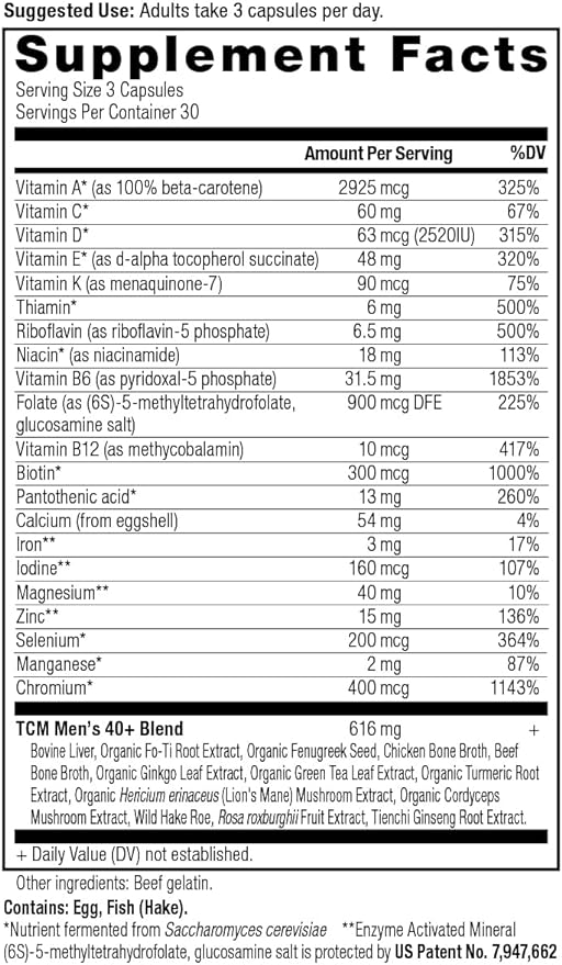 Multivitamin for Men by Ancient Nutrition, 40+ Once 90 ct, K2, Supports