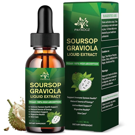 (1 Pack) Soursop Liquid Drops Plus Sea Moss Extract, Graviola Soursop Bitters Liquid Extract for Cell Support & Regeneration, Immune Boost, Liver and Sleep, Soursop Oil Herbal Goodness, 1 Fl Oz