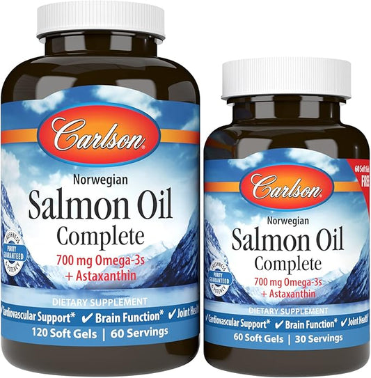 Carlson - Salmon Oil Complete, 700 Omega-3s + 120+60 Softgels