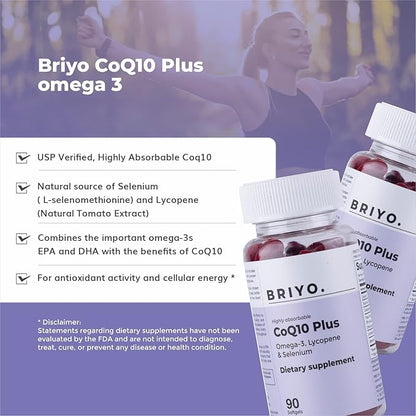Highly absorbable CoQ10 100 mg Plus Omega-3 with (90 softgels)