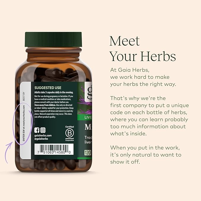 Gaia Herbs Milk Thistle 60 Vegan (20-Day Supply)