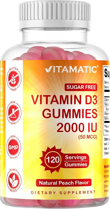 Vitamatic Sugar Free Vitamin D3 2000 IU 120 Pectin 120 Servings