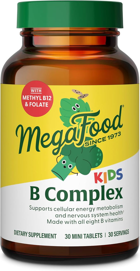 MegaFood Kids B Complex 8 B B6, Vitamin B12, Folate, 30 Mini