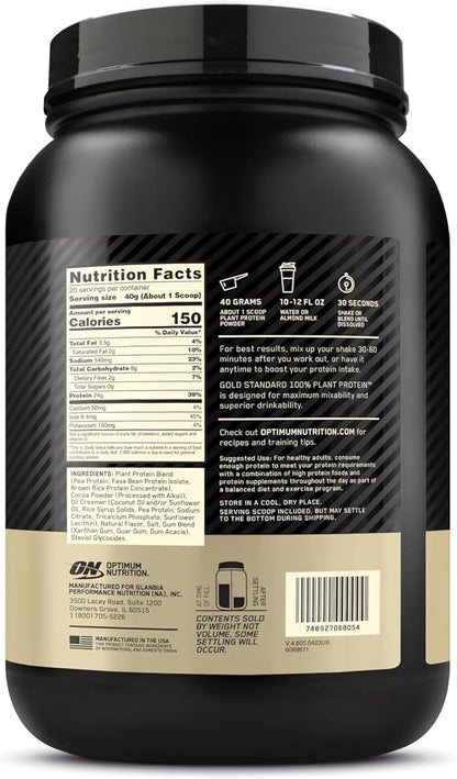 Optimum Nutrition Gold Standard 100% Plant 20 Servings