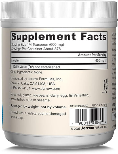Jarrow Formulas Inositol 600 mg, Dietary 8 oz 378 Day