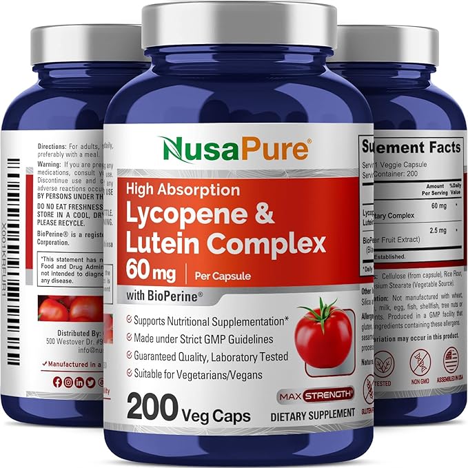 NusaPure Lycopene & Lutein Complex 60mg 200 Veggie