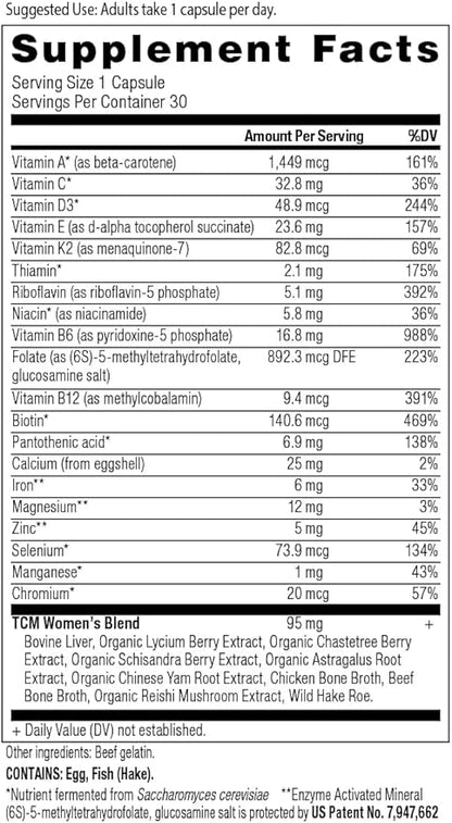 Multivitamin for Women by Ancient Nutrition, K2, Folate 30ct