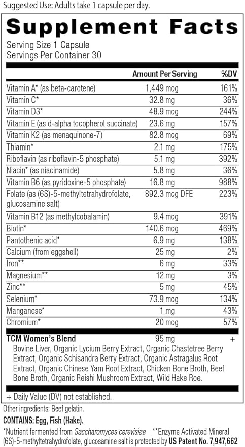 Multivitamin for Women by Ancient Nutrition, K2, Folate 30ct