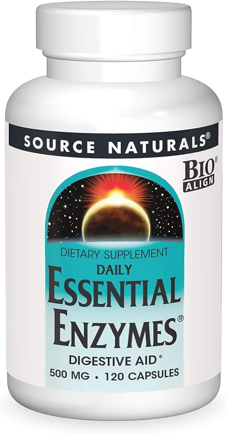 Source Naturals Essential Enzymes 500mg Bio-Aligned 120 Capsules