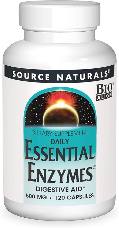 Source Naturals Essential Enzymes 500mg Bio-Aligned 120 Capsules