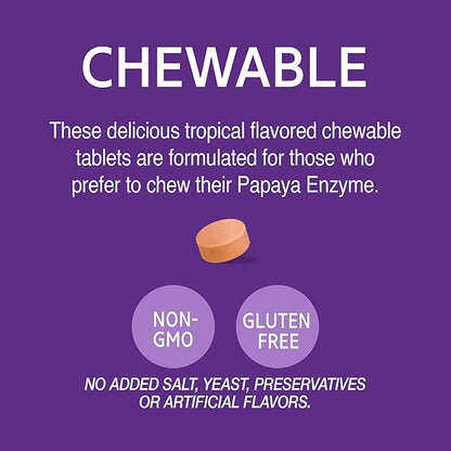21st Century Papaya Enzyme Chewable Tablets, 100 Count
