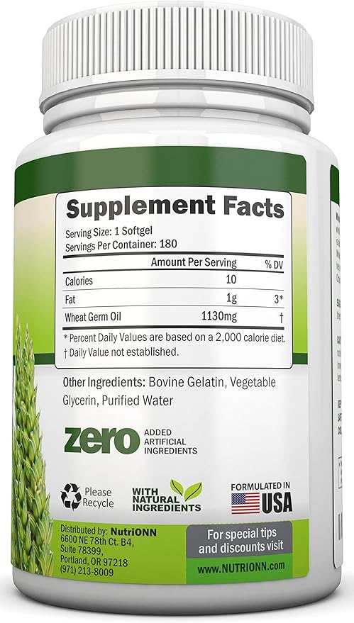 Wheat Germ Oil – 1130mg – 180 Softgels