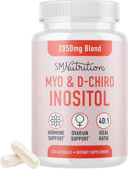 Myo-Inositol & D-Chiro Inositol for Hormone 40:1 Ratio 2000mg & 50mg with B8 | 120ct.